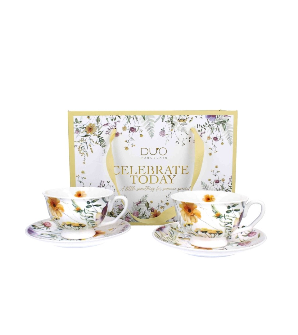 Filiżanka DUO ROYAL ze spodkiem 250mlx2 PANSY