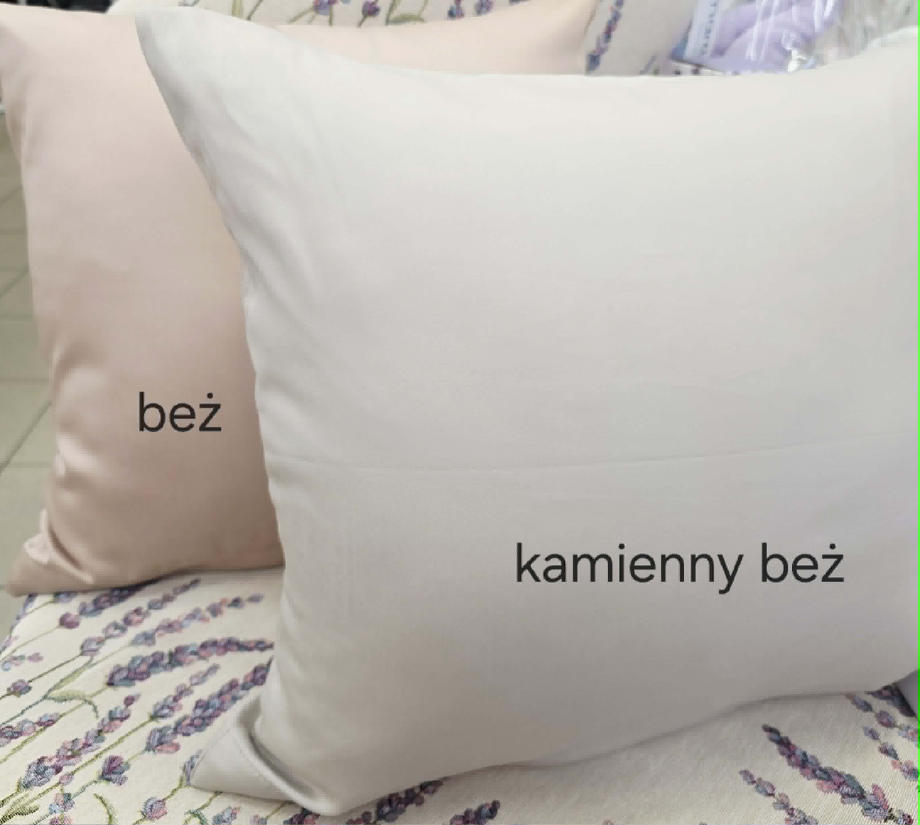 Poszewka satyna baweł. jednobarwna 40x40 kamienny beż