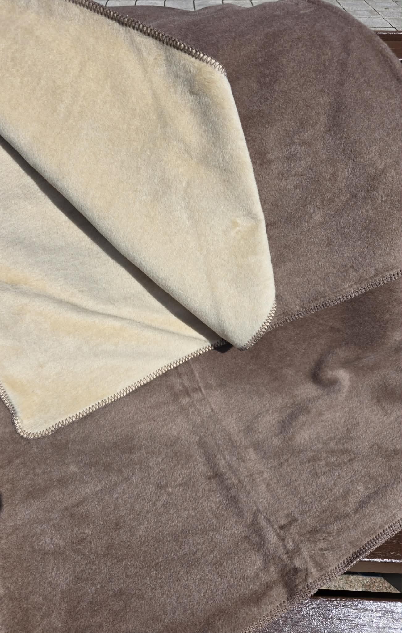 Koc bawełniany Cotton 150x200 Sepia/ jasny beż
