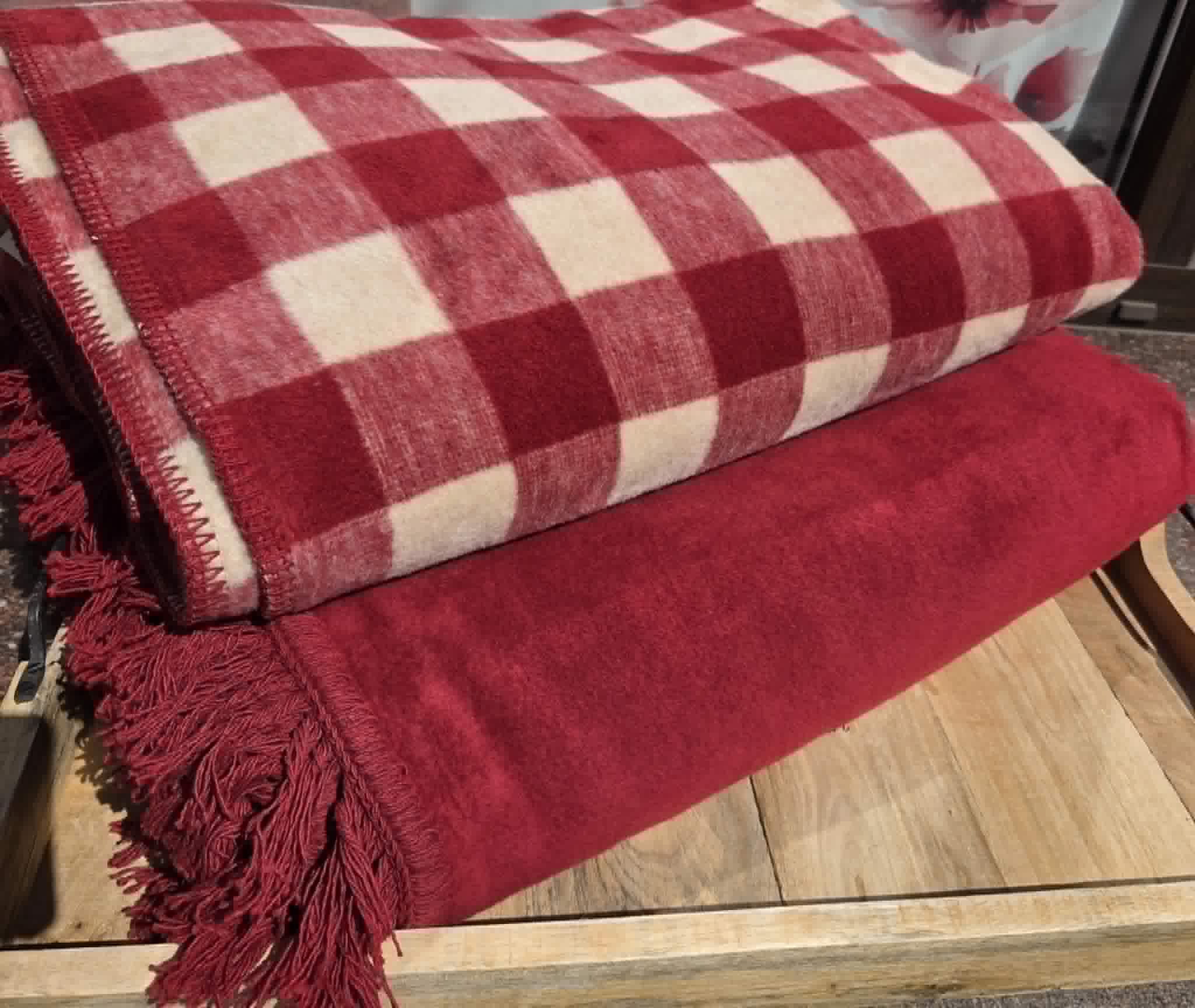 Koc bawełniany Cotton 150x200 Bordowy