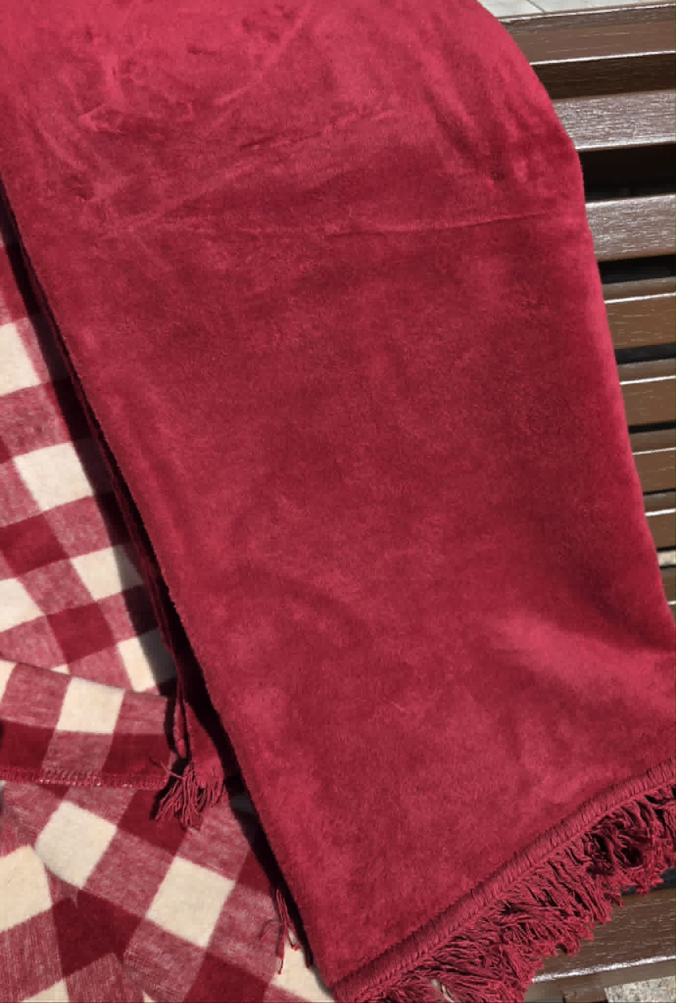 Koc bawełniany Cotton 150x200 Bordowy