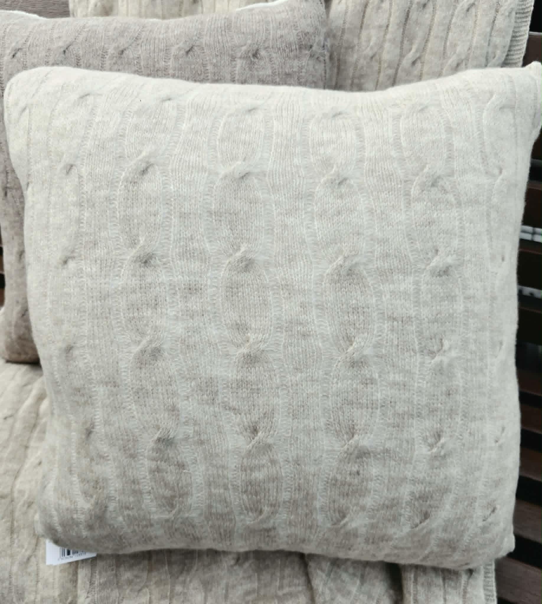 Poszewka EKO3 warkocze 45x45 jasny beż