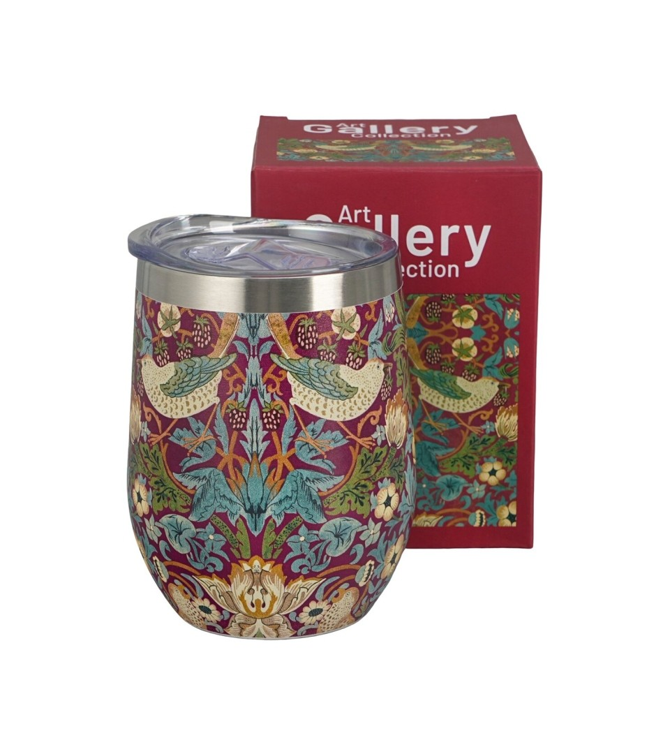 Kubek termiczny Duo 330ml STRAWBERRY THIEF RED W.MORRIS