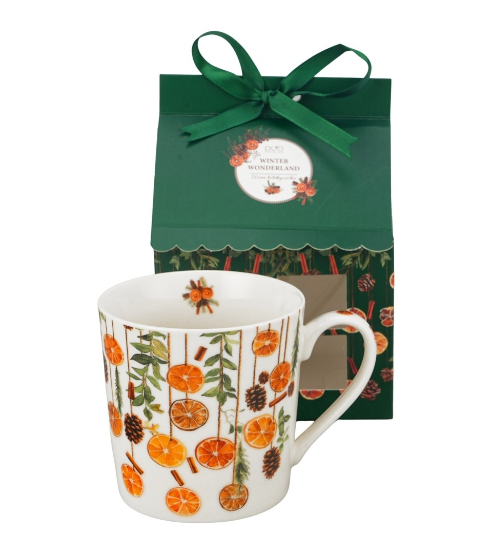 Kubek DUO 360ml w opakowaniu domek WINTER FRUITS