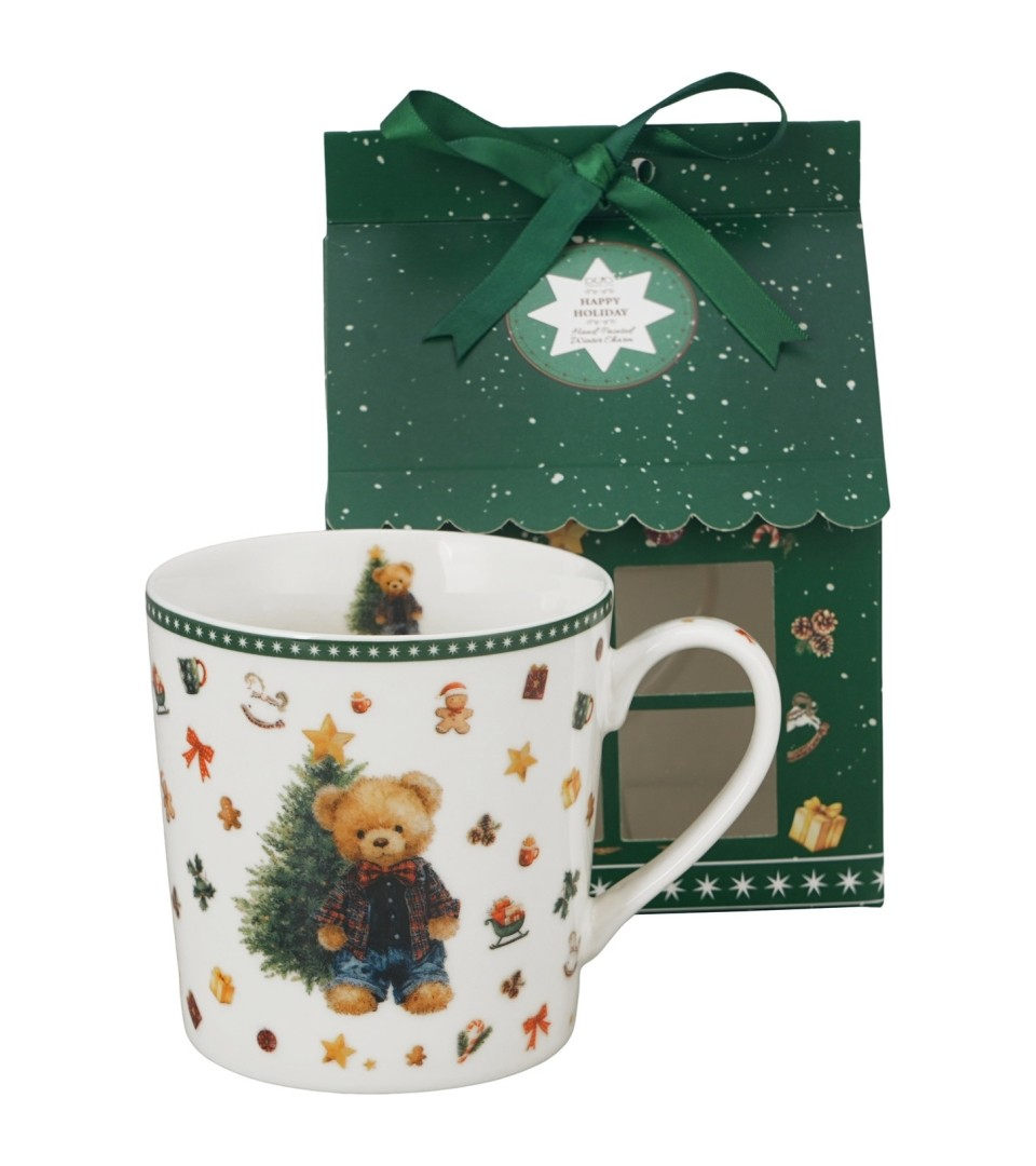 Kubek DUO 360ml w opakowaniu domek TEDDY NOEL