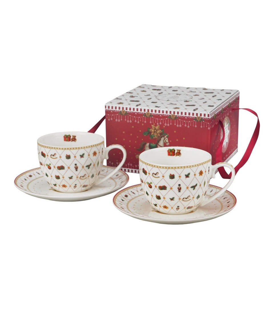 Filiżanki DUO ze spodkami 270ml x2 ORNAMENT JOY