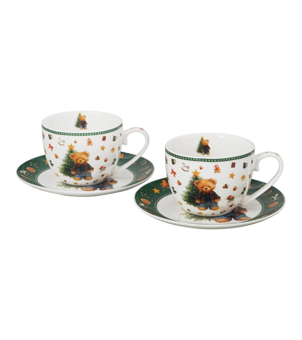 Filiżanki DUO ze spodkami 270ml x2 TEDDY NOEL