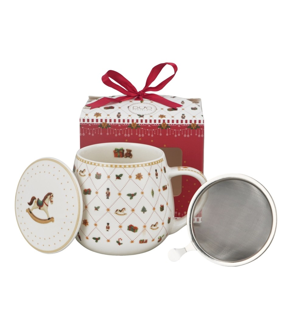 Kubek DUO Baryłka 430ml z zaparz ORNAMENT JOY