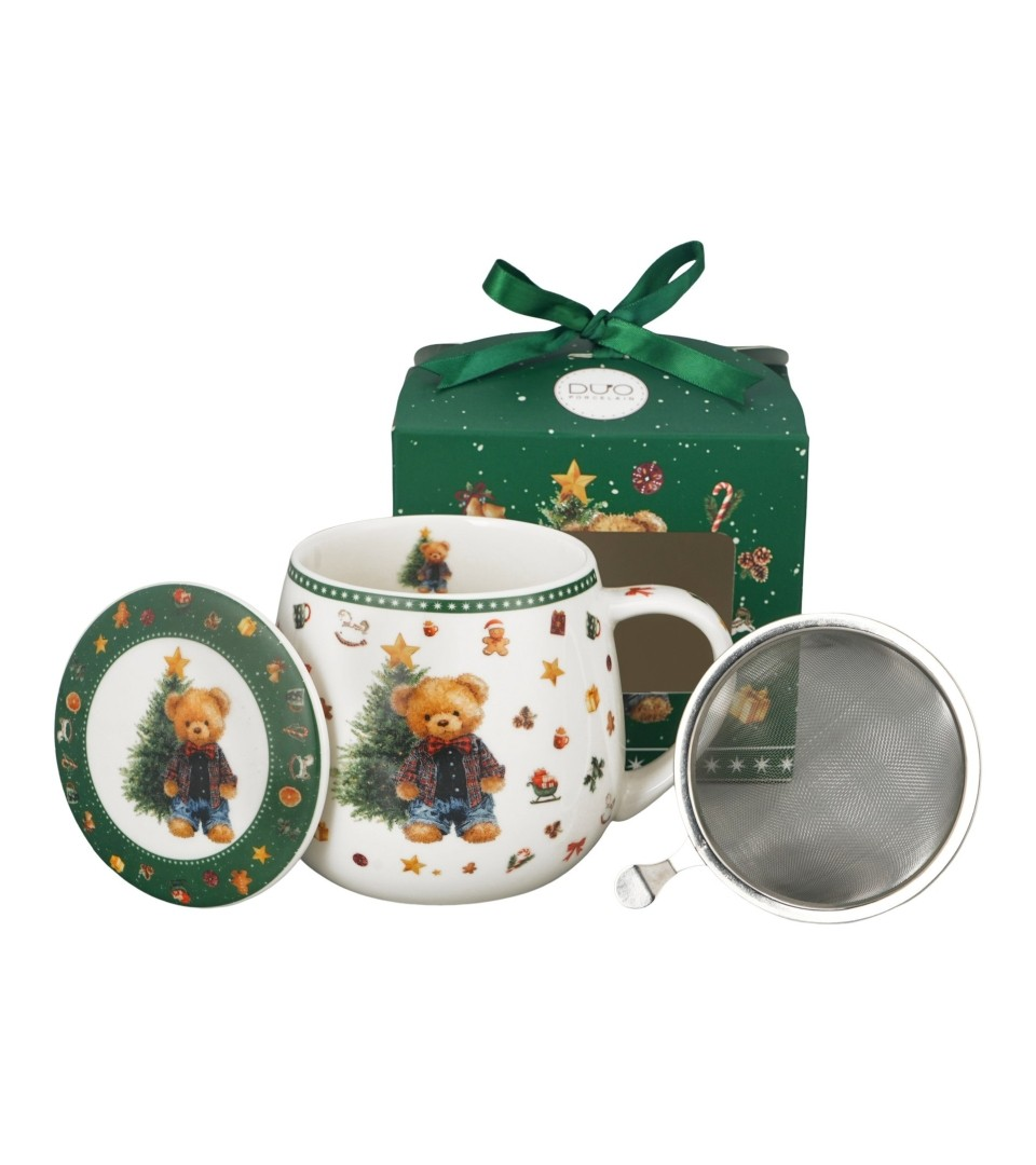 Kubek DUO Baryłka 430ml z zaparz TEDDY NOEL