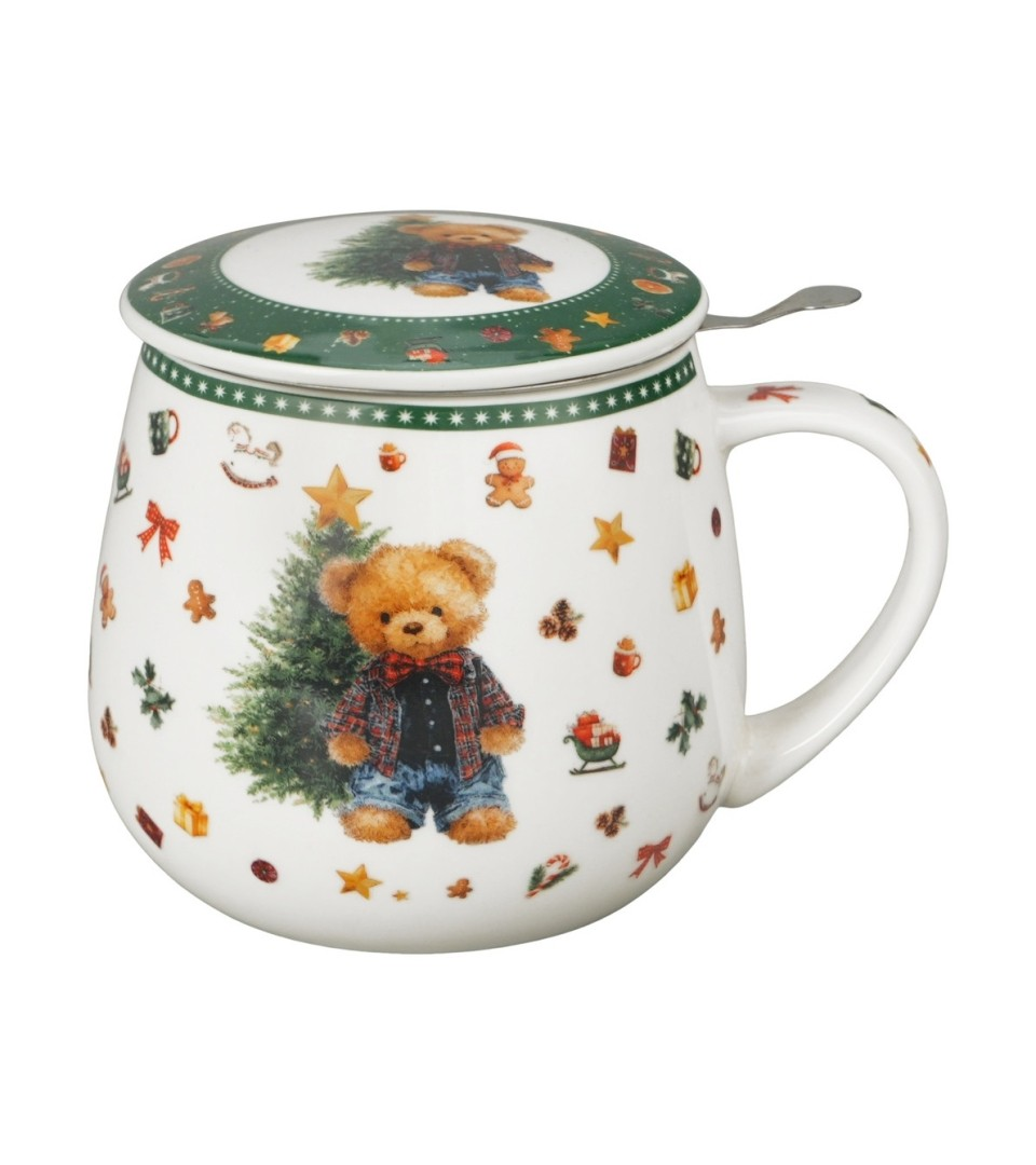 Kubek DUO Baryłka 430ml z zaparz TEDDY NOEL