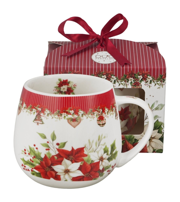 Kubek DUO Baryłka 430ml CHRISTMAS FLOWER