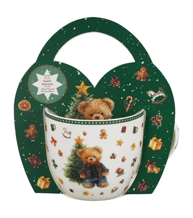 Kubek DUO 460 ml w koszyczku TEDDY NOEL