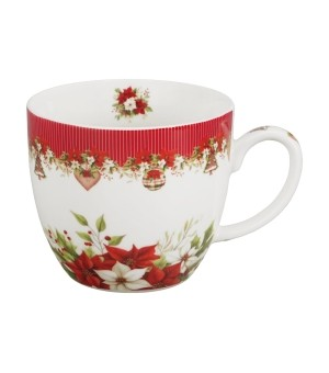 Kubek DUO 460 ml w koszyczku CHRISTMAS FLOWER