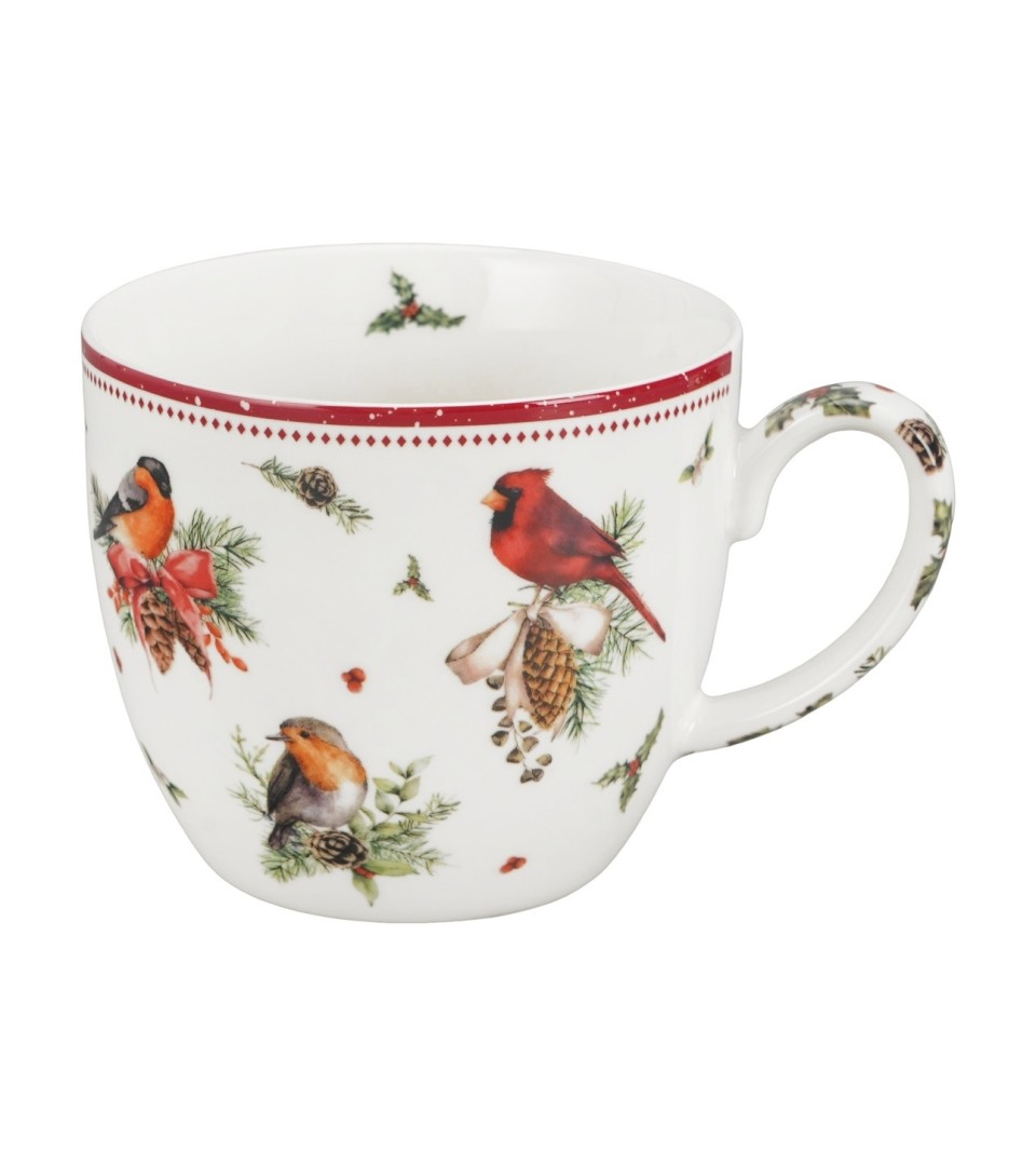 Kubek DUO 460 ml w koszyczku BIRDS OF WINTER