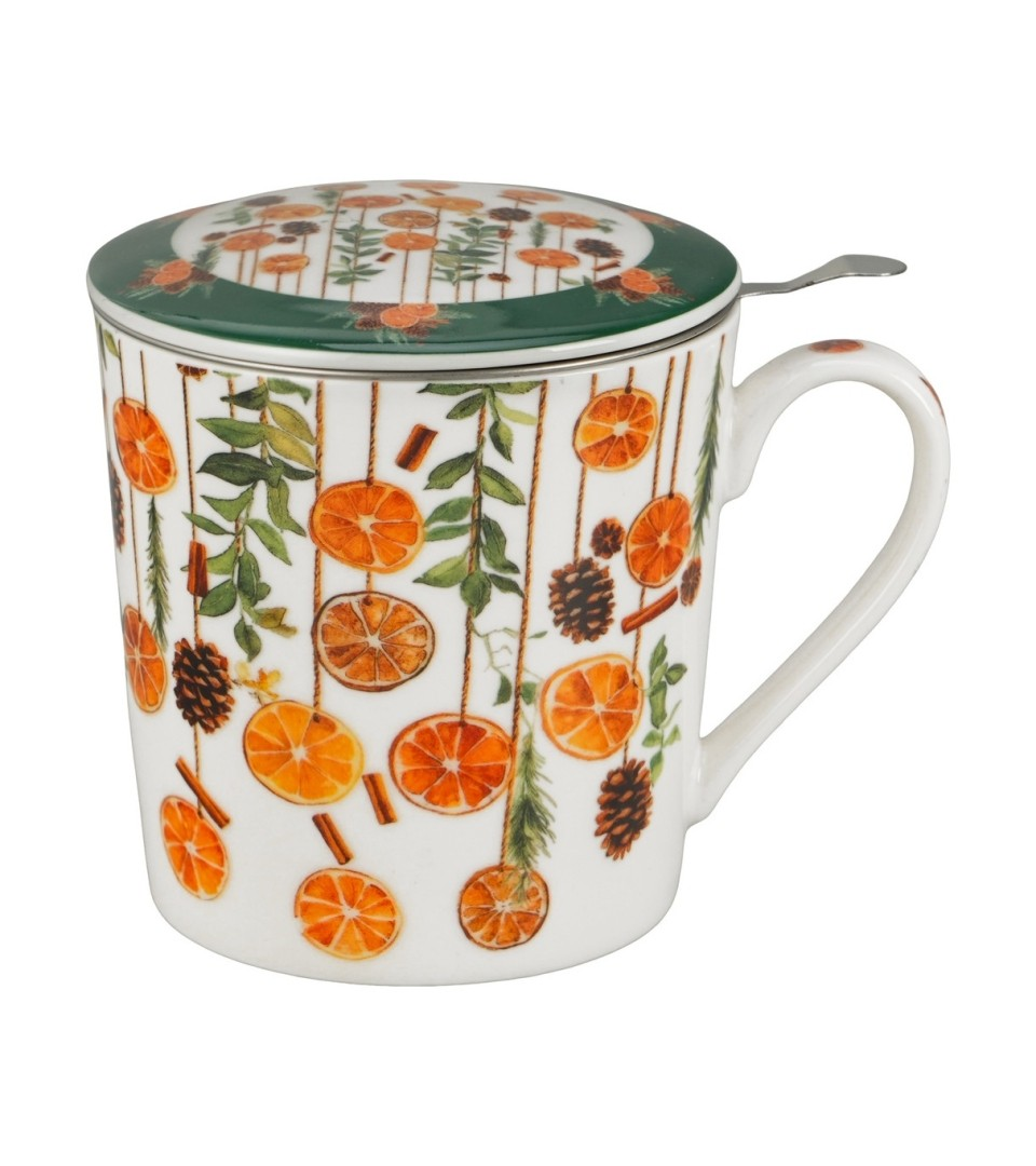 Kubek DUO 360 ml z zaparzaczem w opak domek WINTER FRUITS