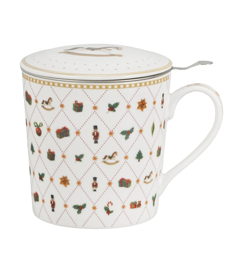 Kubek DUO 360 ml z zaparzaczem w opak domek ORNAMENT JOY