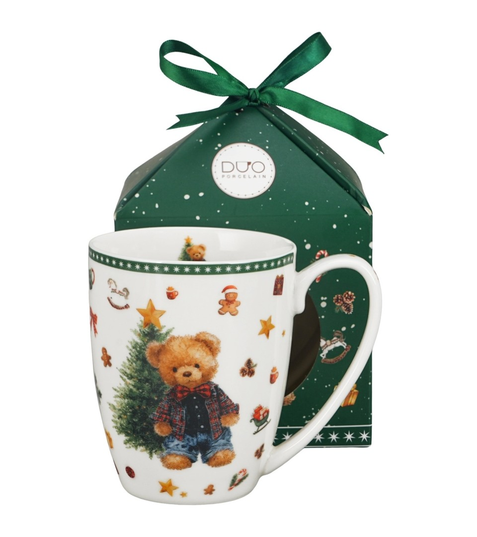 Kubek DUO Classic 360ml w pudełku z kokardą TEDDY NOEL