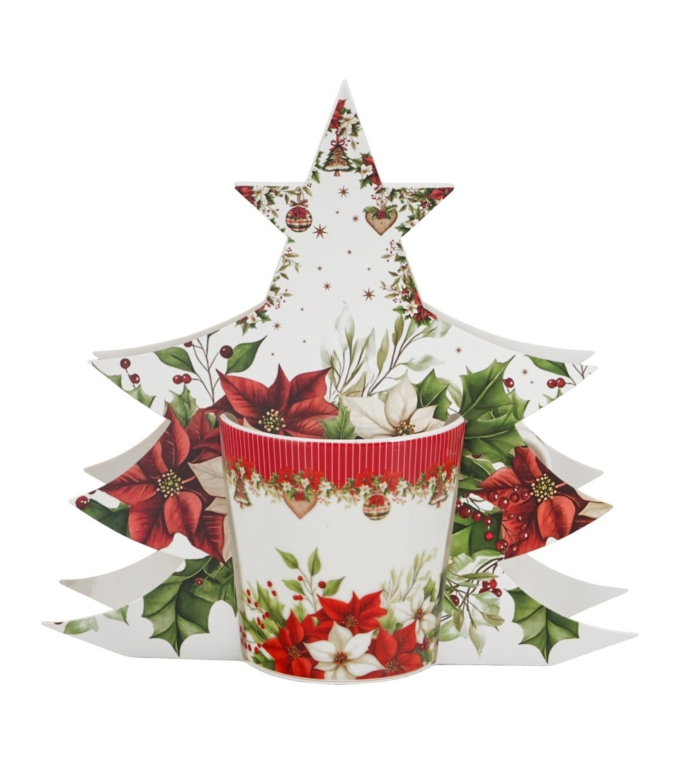 Kubek DUO 360ml w opakowaniu choinka CHRISTMAS FLOWER