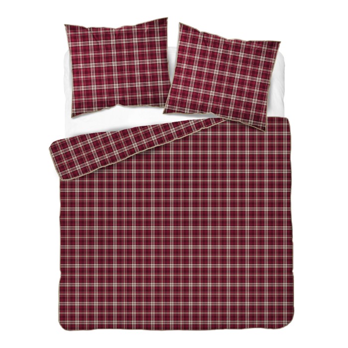 Pościel Martuli Perkal 220x200 Nordic red check