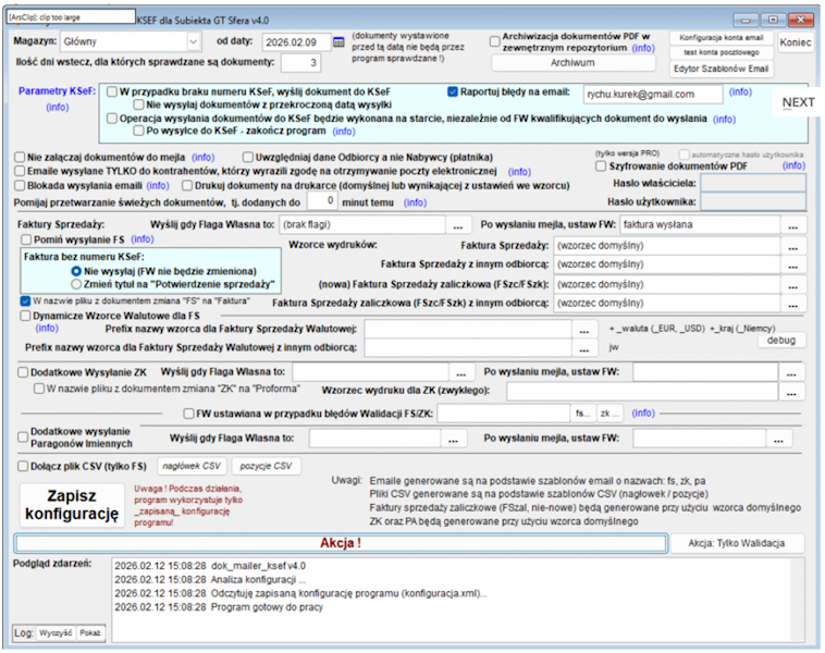 e-mailer dokumentów + KSEF