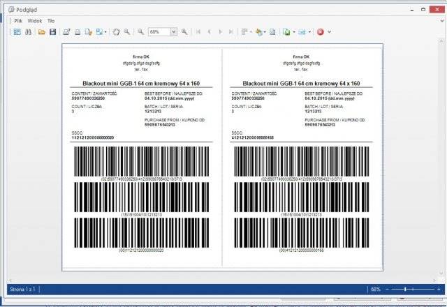 Program do wydruku etykiet logistycznych GS1