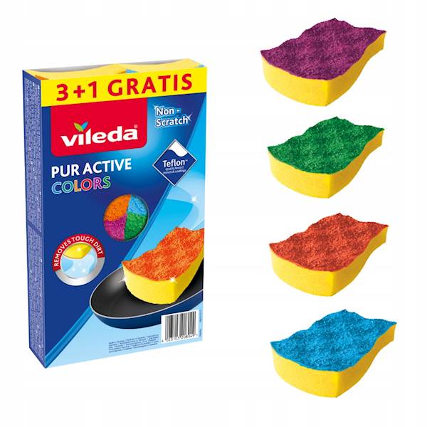 VILEDA ZMYWAK PUR ACTIVE COLORS 3+1 