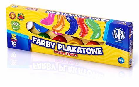 FARBY PLAKATOWE BIC/ASTRA 12 KOLORÓW 