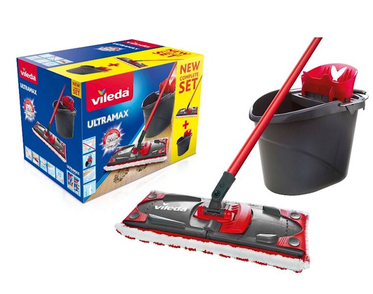 VILEDA MOP PŁASKI ULTRAMAX+WIADERKO, KIJ BOX
