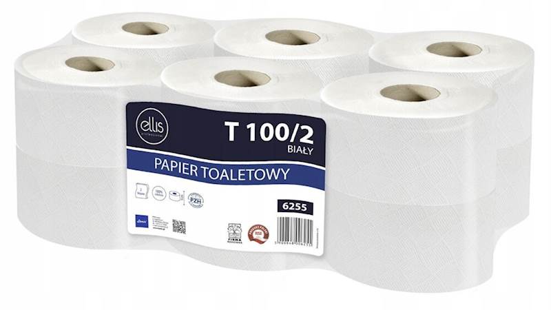 PAPIER TOALETOWY JUMBO BIAŁY ELLIS T100 CELUL. 2W.