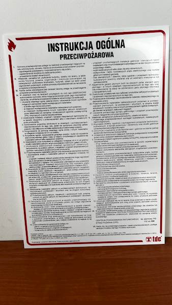 INSTRUKCJA OGÓLNA PRZECIWPOŻAROWA 24,5X35