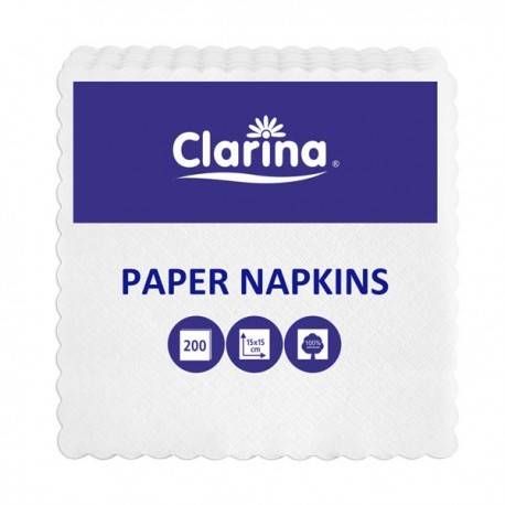 SERWETKA ZĄBKI GASTRONOMICZNA CLARINA BIAŁA 15X15 A'200