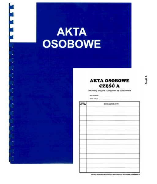 AKTA OSOBOWE TECZKA BINDOWANA ZEW. NIEBIESKA