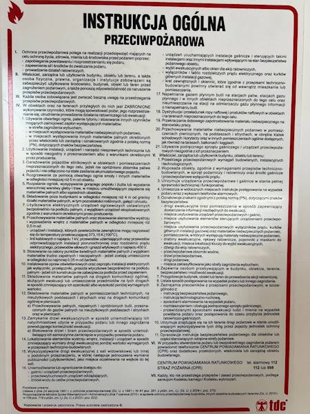 INSTRUKCJA OGÓLNA PRZECIWPOŻAROWA 24,5X35