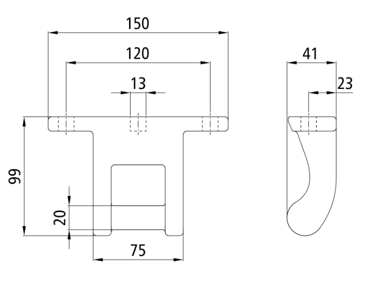 Zawias H956, ocynk
