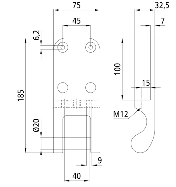 Zawias H955, ocynk