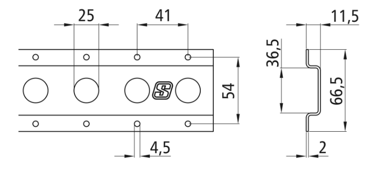 Listwa zabezpieczająca 1805, L=2993 mm, fi d=25 mm