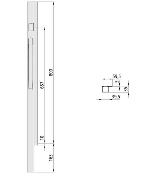 Słupek K20, przód lewy do burty 800 mm TIR