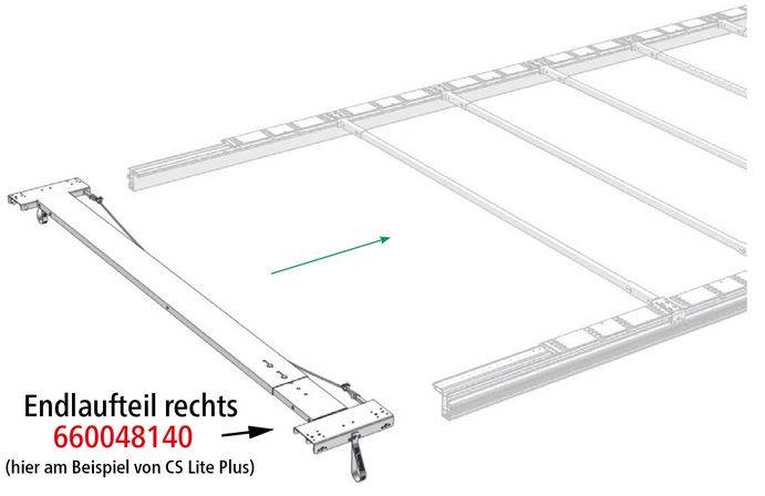 Wózek dachu Edscha Lite Plus - część krótka