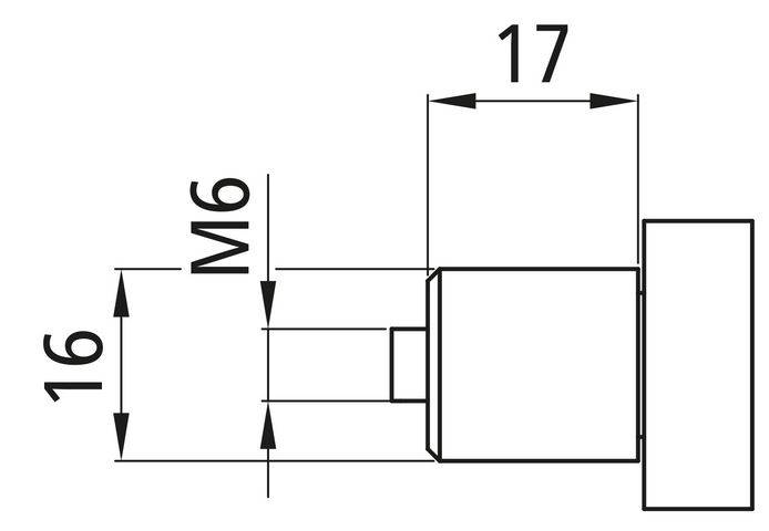 Rolka wózka poprzeczki dachu Mixliner M6,16x17mm