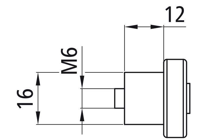 Rolka wózka poprzeczki dachu Mixliner-M6,16x12mm