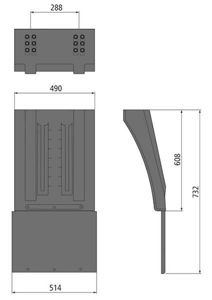 Błotnik Vario 4906 z chlapaczem 124 SG, B=514(490)