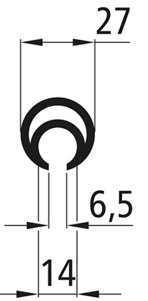 Profil napinający plandekę fi 27,L=3000mm
