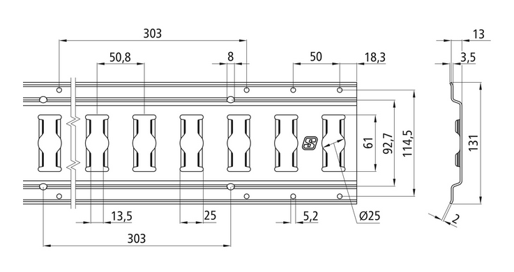Listwa zabezpieczająca 3009-VK Kombi, L=5994 mm