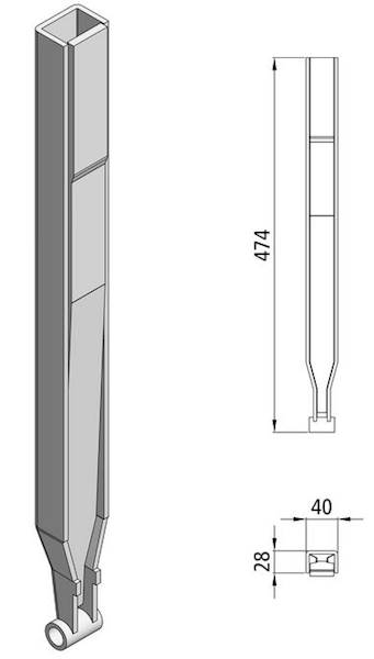 Statyw słupka K20 500-600mm