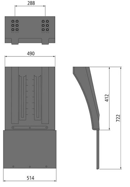 Błotnik Vario 4904 z chlapaczem 310 SG, B=514(490)