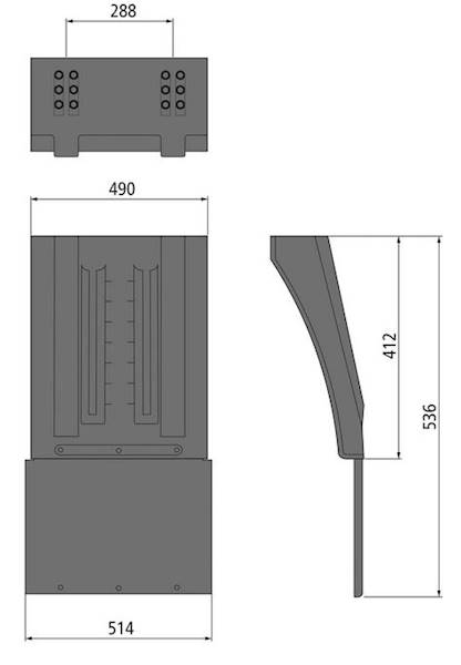 Błotnik Vario 4904 z chlapaczem 124 SG, B=514(490)
