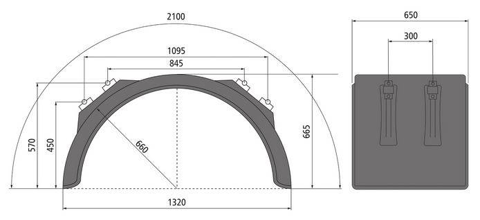 Błotnik 1/2 H-PE 65.1300.21-IKK SG, PP-EPDM