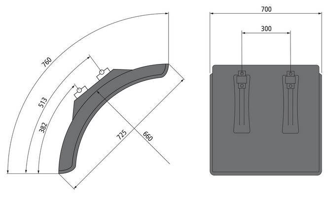 Błotnik 1/4 - L-PE 70.745.08-IKK SG (760x700x725) 