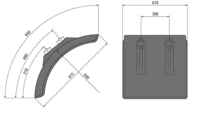 Błotnik 1/4 - L-PE 67.615.06-IKK SG (670x615x640) 