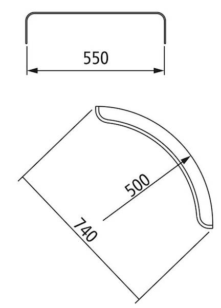 Błotnik 1/4 - L5508K (550x500x810), B x R x L